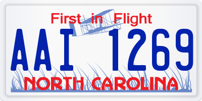 NC license plate AAI1269
