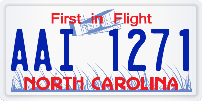 NC license plate AAI1271