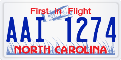 NC license plate AAI1274