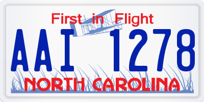 NC license plate AAI1278
