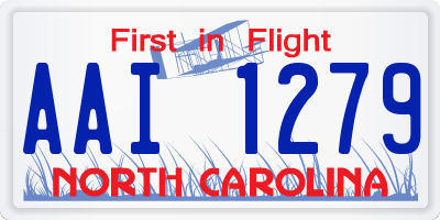 NC license plate AAI1279