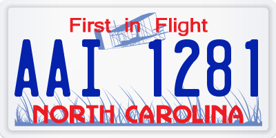 NC license plate AAI1281