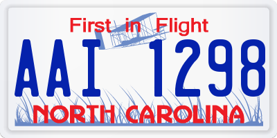 NC license plate AAI1298