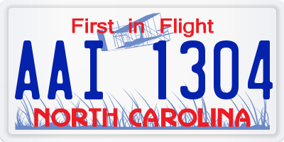 NC license plate AAI1304