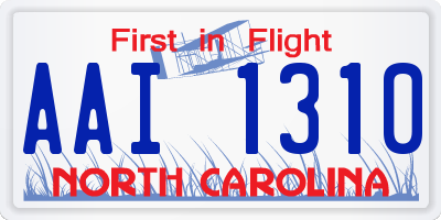 NC license plate AAI1310