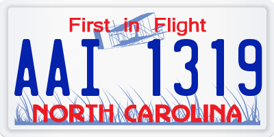 NC license plate AAI1319