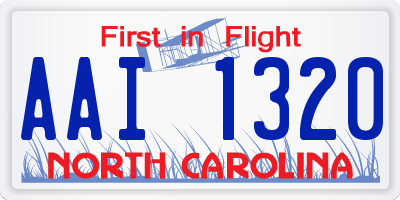 NC license plate AAI1320