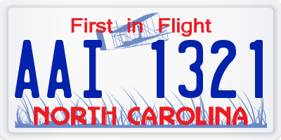 NC license plate AAI1321