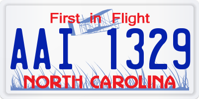 NC license plate AAI1329