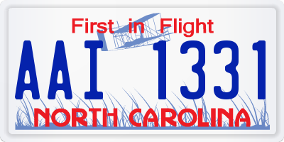 NC license plate AAI1331