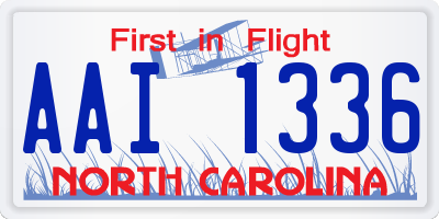 NC license plate AAI1336