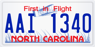 NC license plate AAI1340