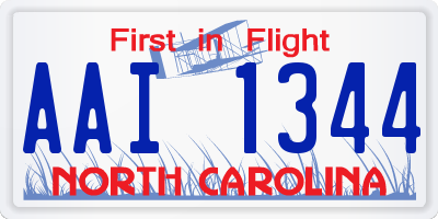 NC license plate AAI1344