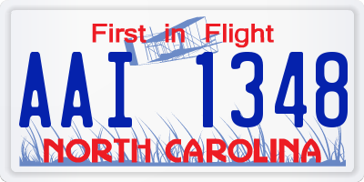 NC license plate AAI1348