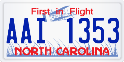 NC license plate AAI1353