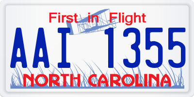 NC license plate AAI1355