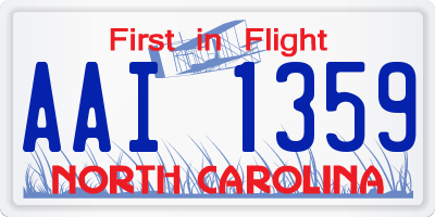 NC license plate AAI1359