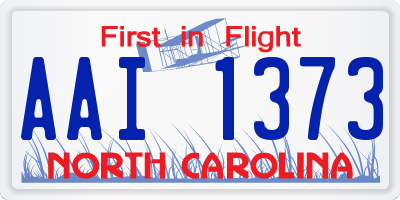 NC license plate AAI1373
