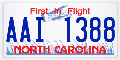 NC license plate AAI1388