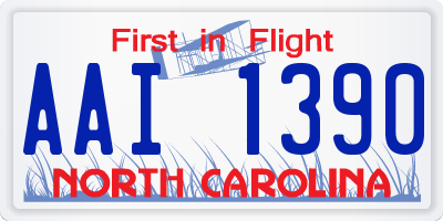 NC license plate AAI1390