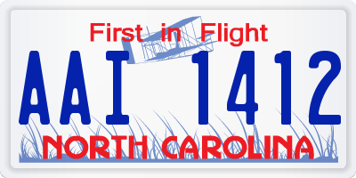 NC license plate AAI1412