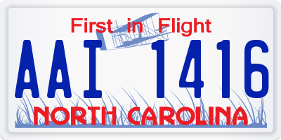 NC license plate AAI1416