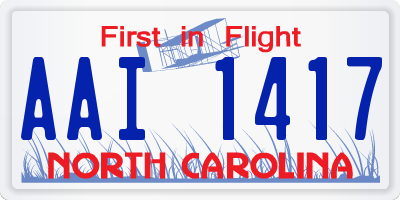 NC license plate AAI1417