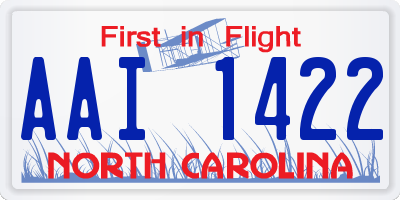 NC license plate AAI1422