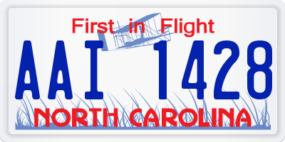 NC license plate AAI1428