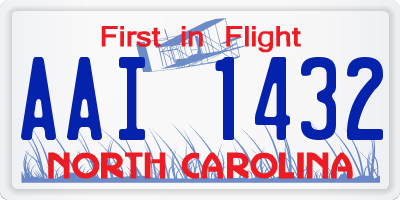 NC license plate AAI1432