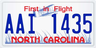 NC license plate AAI1435