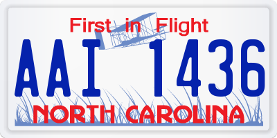 NC license plate AAI1436