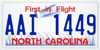 NC license plate AAI1449