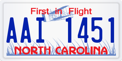 NC license plate AAI1451