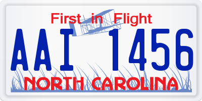 NC license plate AAI1456