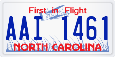 NC license plate AAI1461
