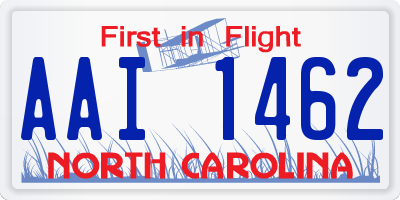 NC license plate AAI1462