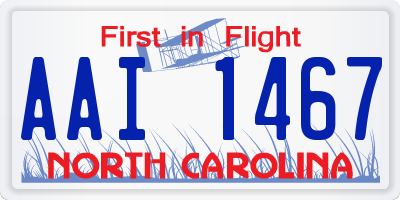 NC license plate AAI1467