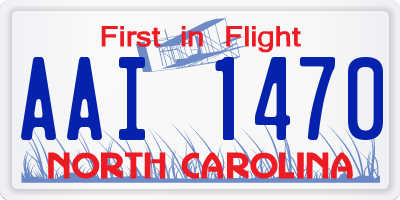 NC license plate AAI1470