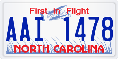NC license plate AAI1478