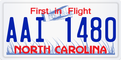 NC license plate AAI1480