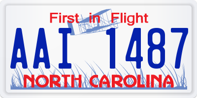 NC license plate AAI1487