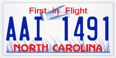 NC license plate AAI1491