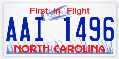 NC license plate AAI1496