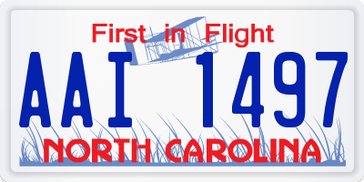 NC license plate AAI1497