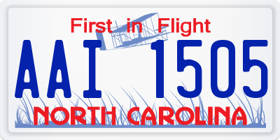 NC license plate AAI1505