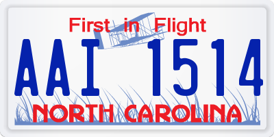 NC license plate AAI1514