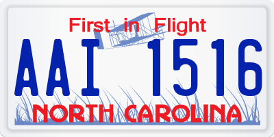 NC license plate AAI1516