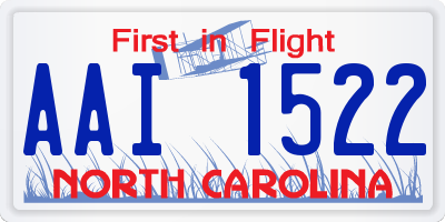 NC license plate AAI1522