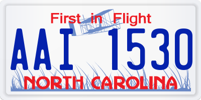 NC license plate AAI1530